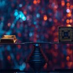 A-scale-balancing-a-gold-bar-against-a-server-chip-symbolizing-the-economics-of-AI-development-with-AI-background-scaled